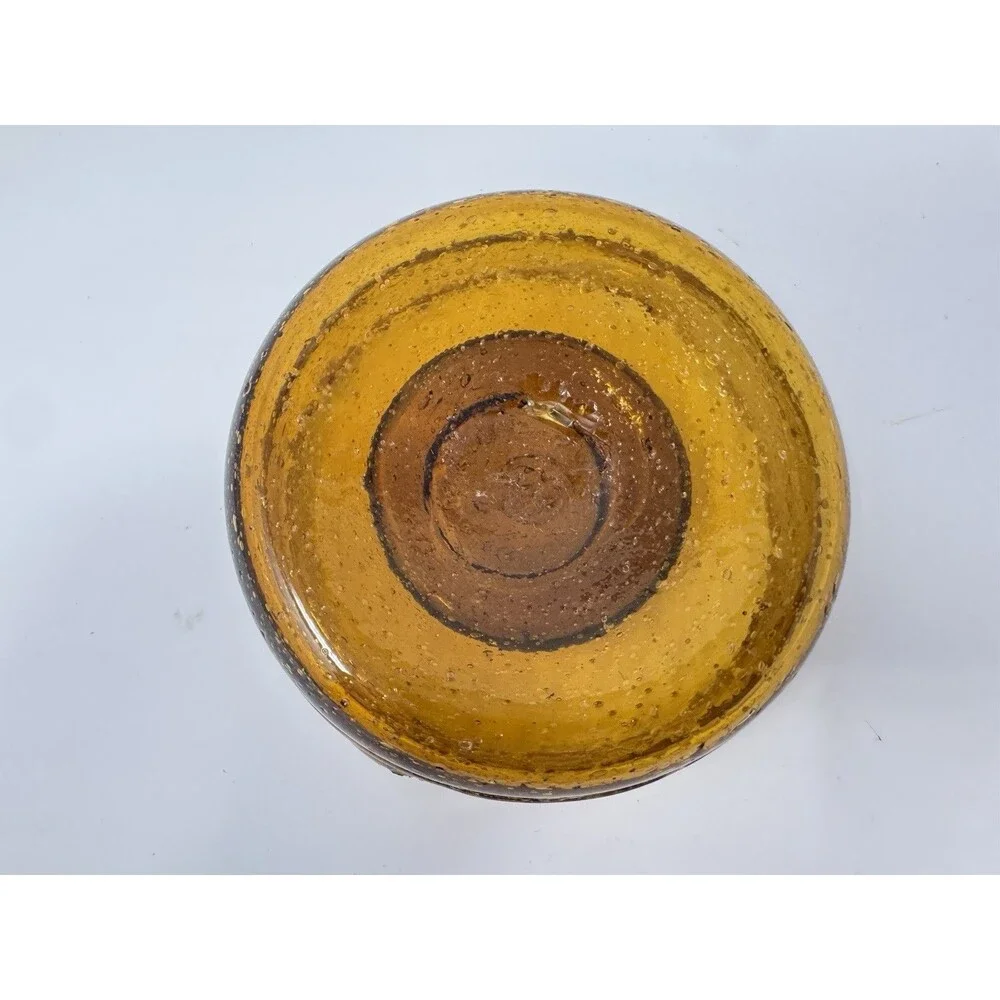 Vintage Amber Glass Ashtray with Logo MCM 4”